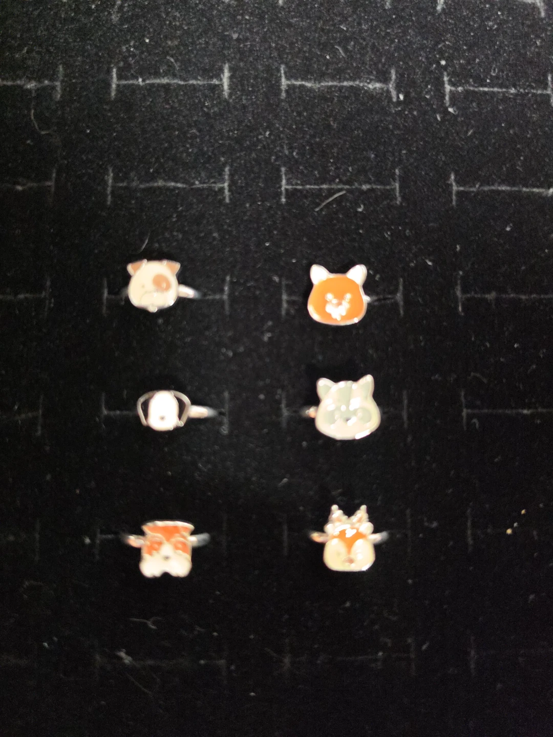 Cute Animal Enamel Rings Set of 6 for kids (621)