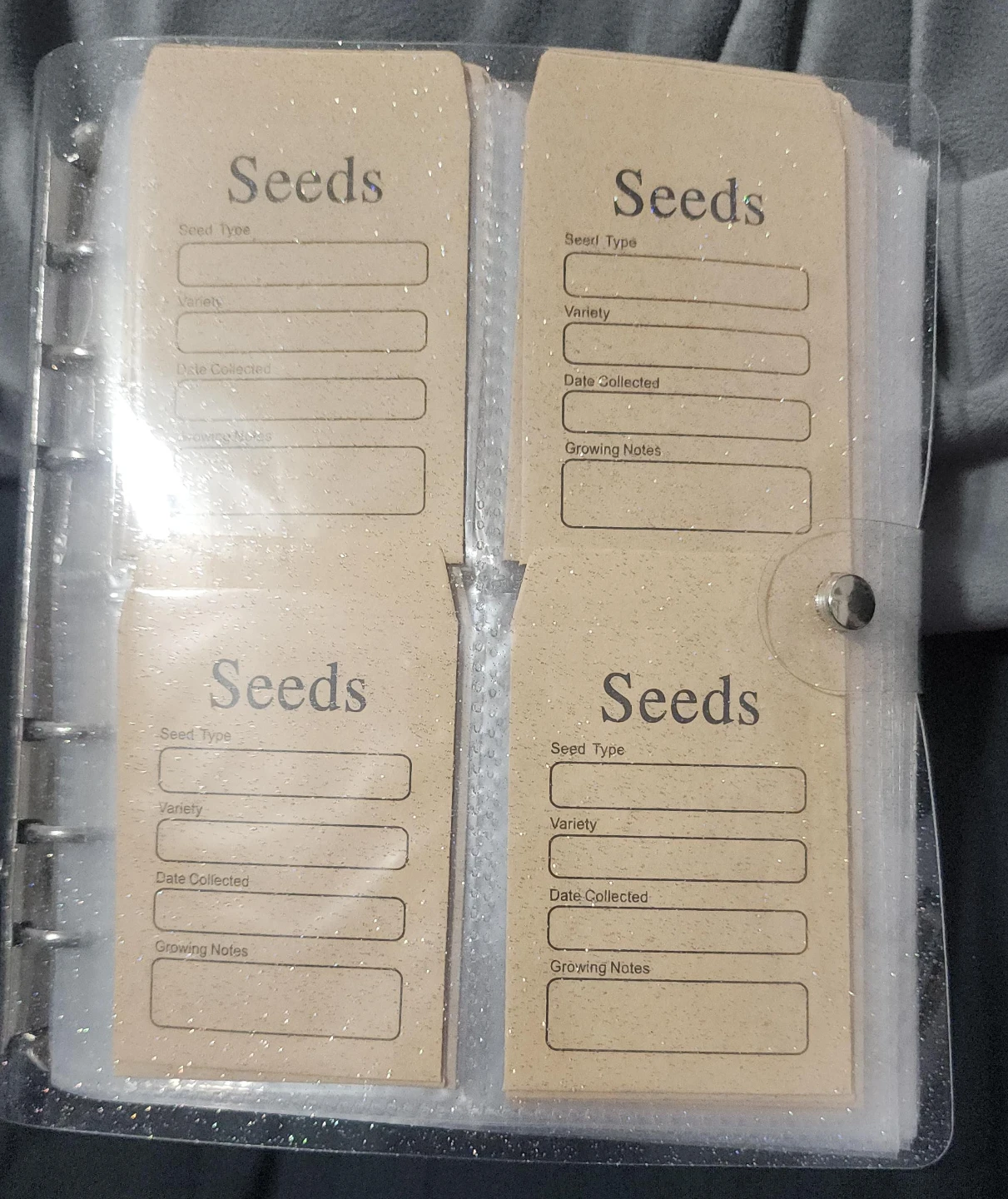 Seed Organizer Binder with Pouches