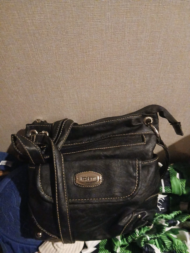 Rosetti Black Faux Leather Shoulder Bag