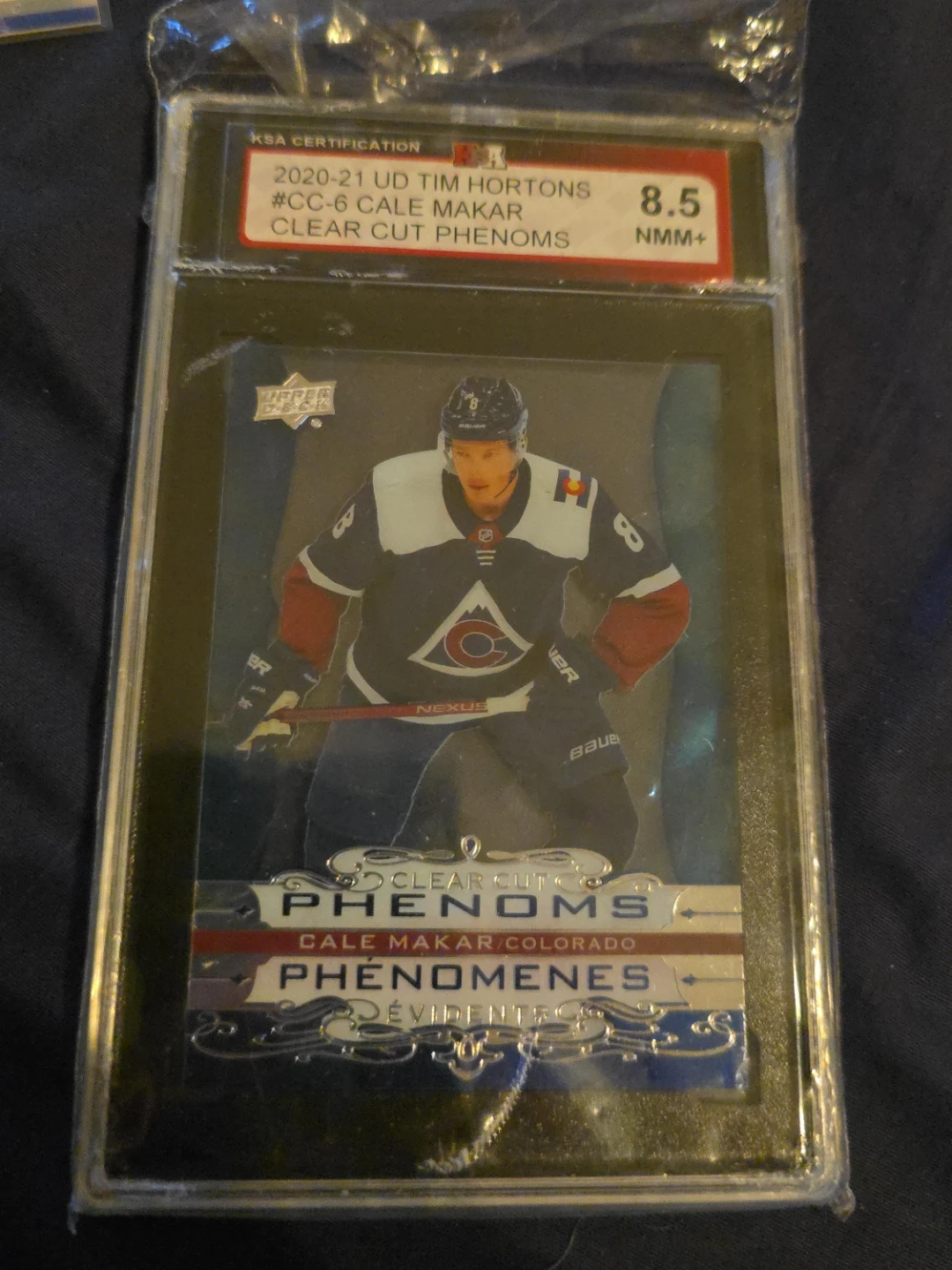 2020-21 UD Tim Hortons Cale Makar Clear Cut Phenoms Card