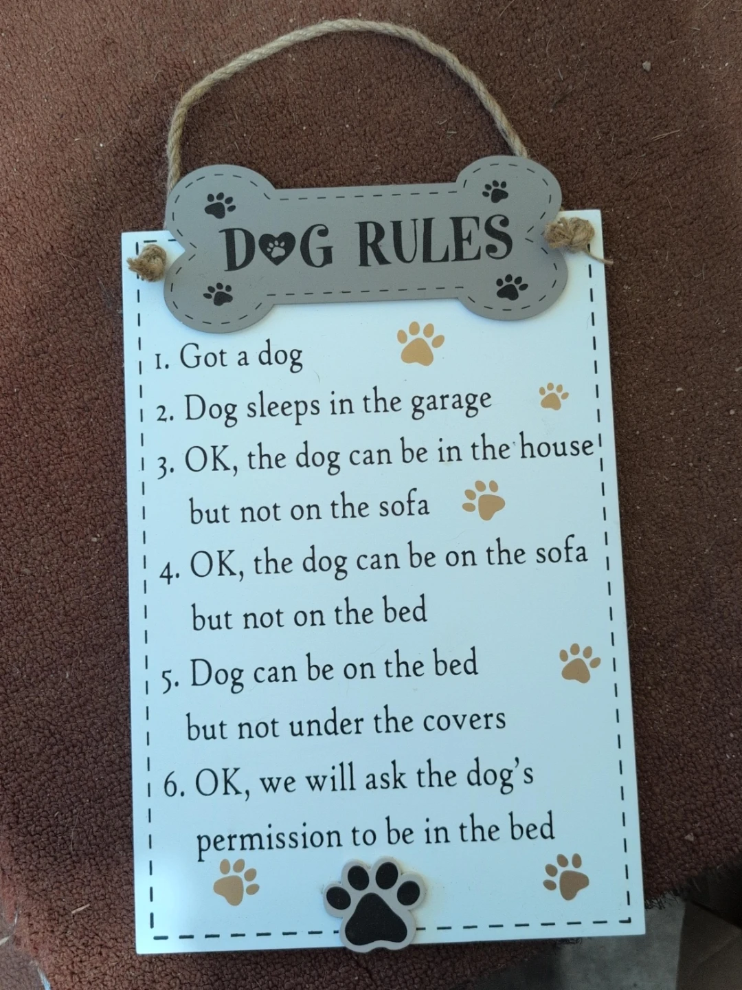 Dog Rules Hanging Sign