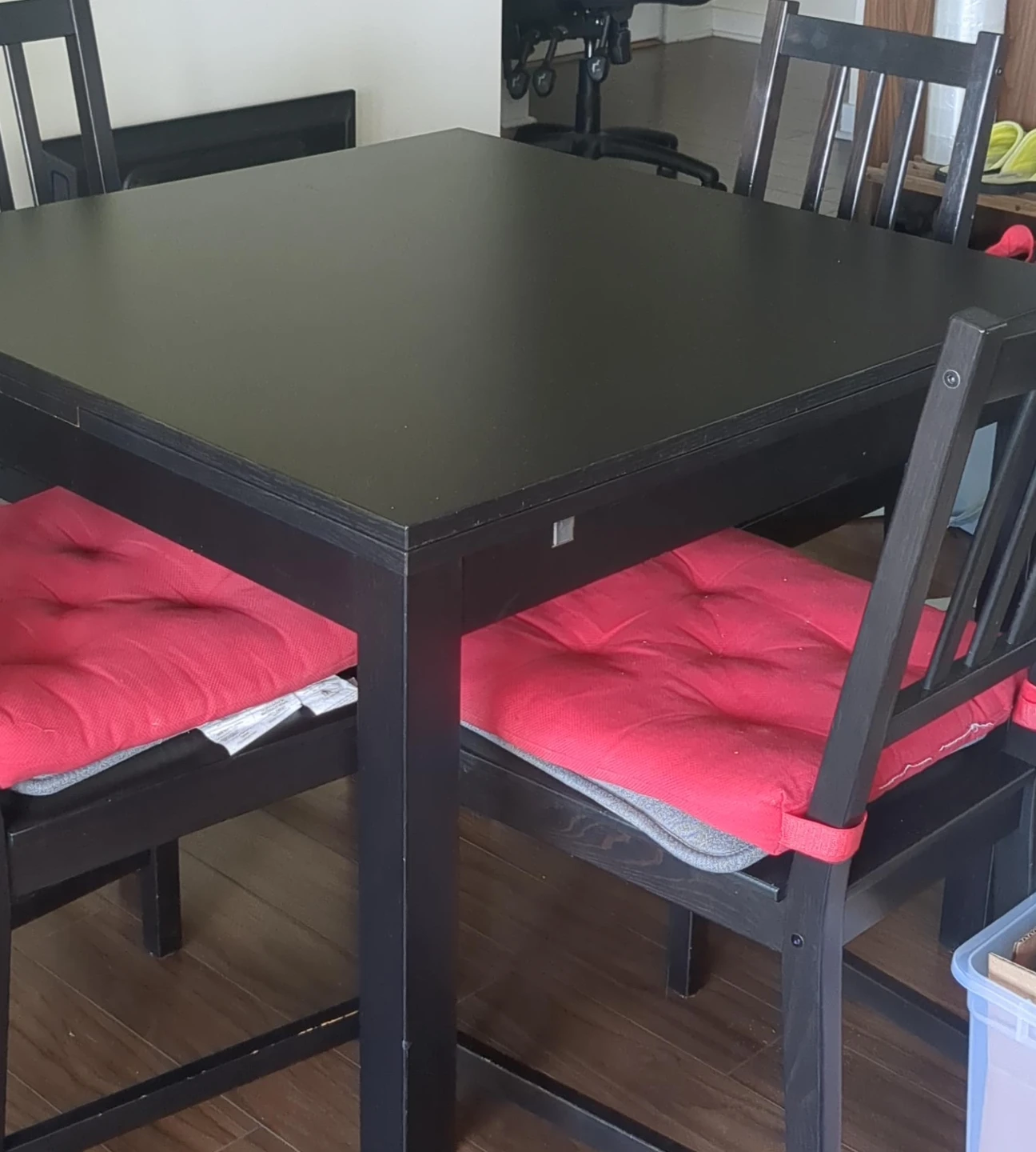 Black Dining Table with 4 Chairs