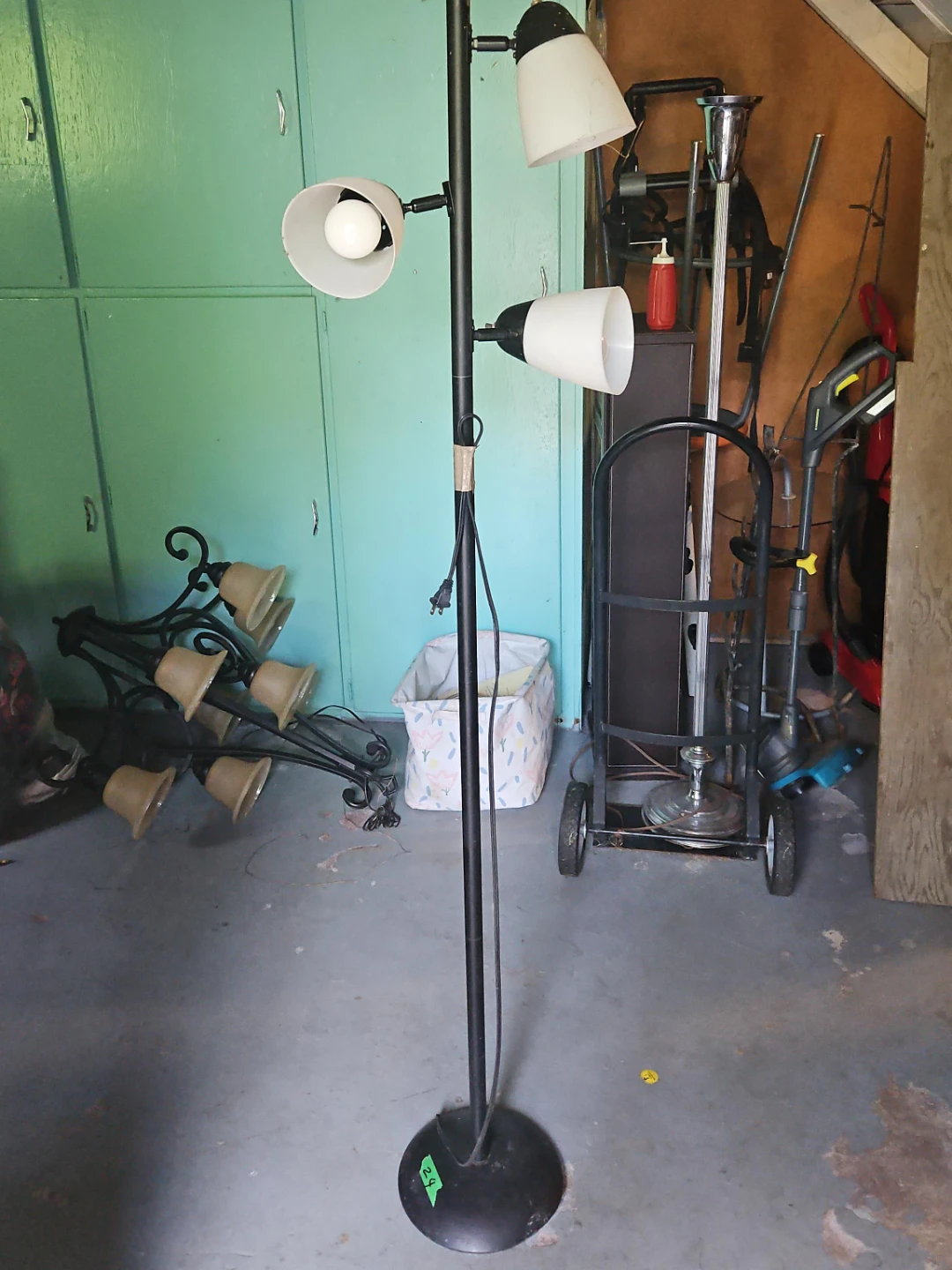Black Floor Lamp with 3 Adjustable Heads