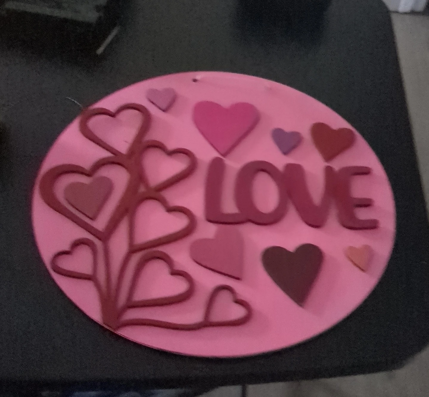 Pink "LOVE" Heart Wall Decor