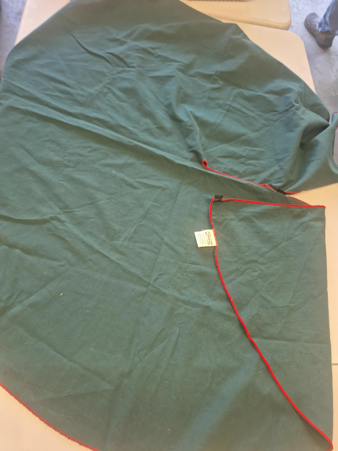 IKEA Christmas Tree Skirt - Green with Red Trim