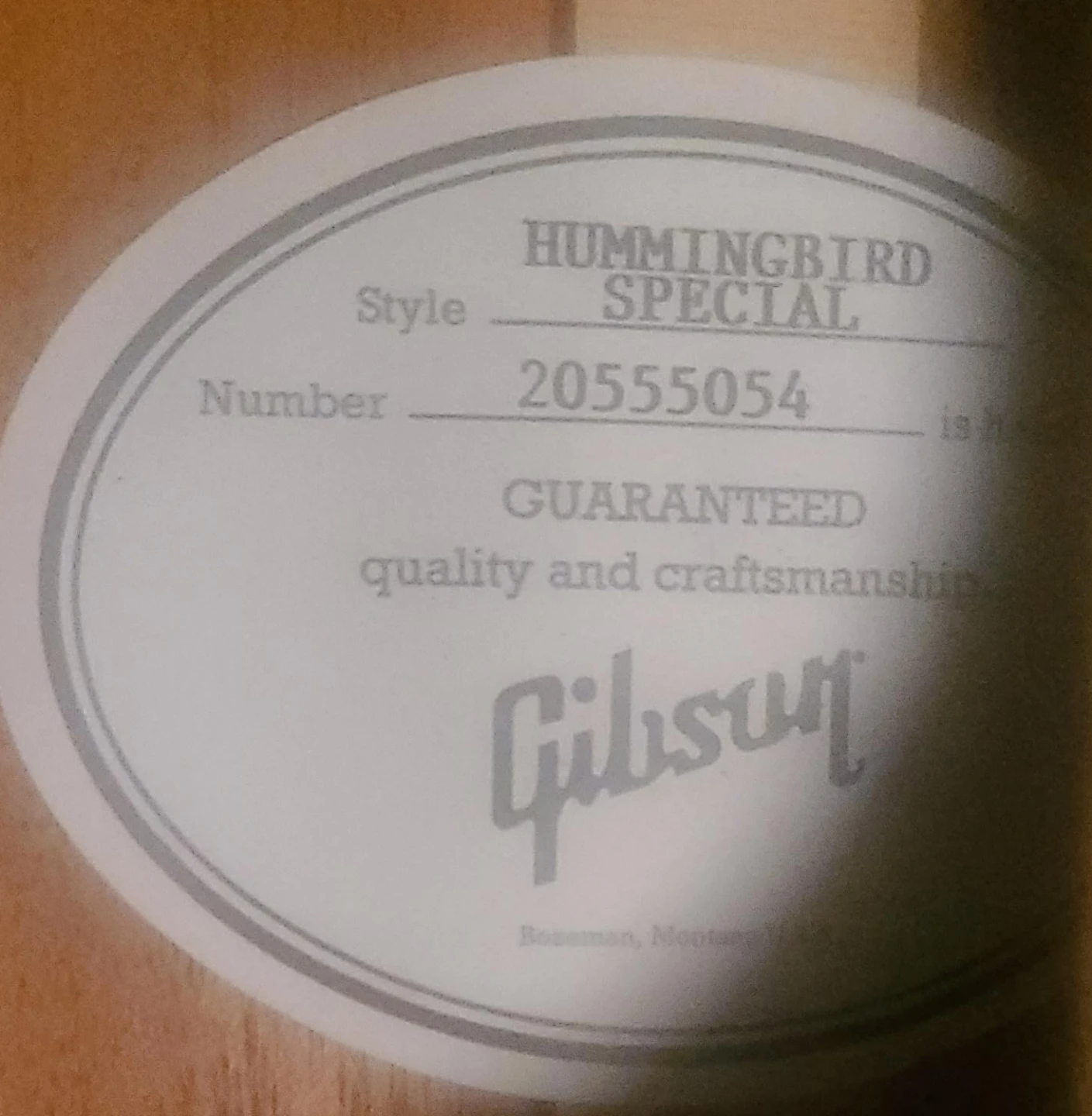 Gibson Hummingbird Special Acoustic Guitar