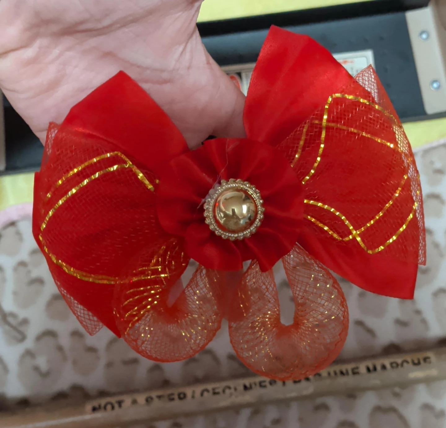Red Bow Hair Clip