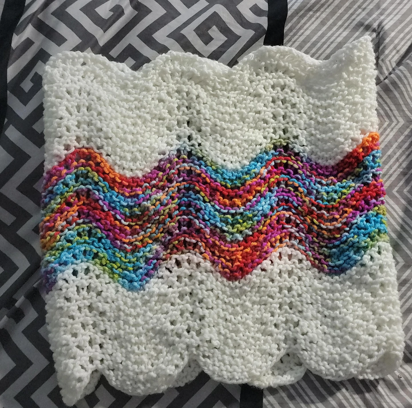 Hand-knitted rainbow pride tube top!