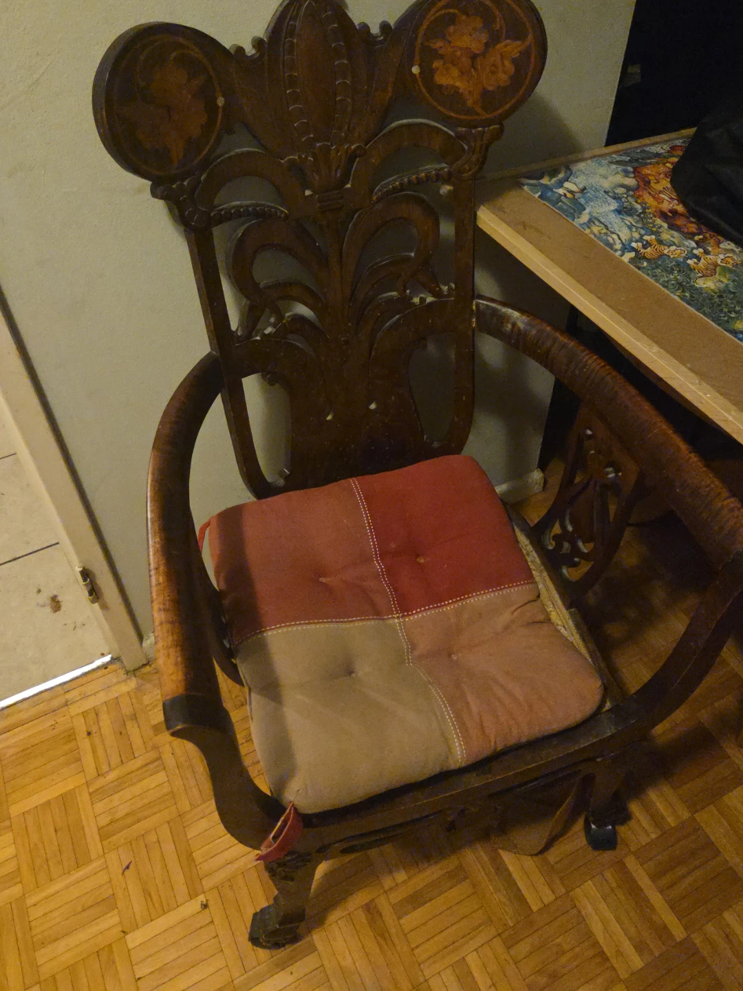 Antique Wooden Accent Chair