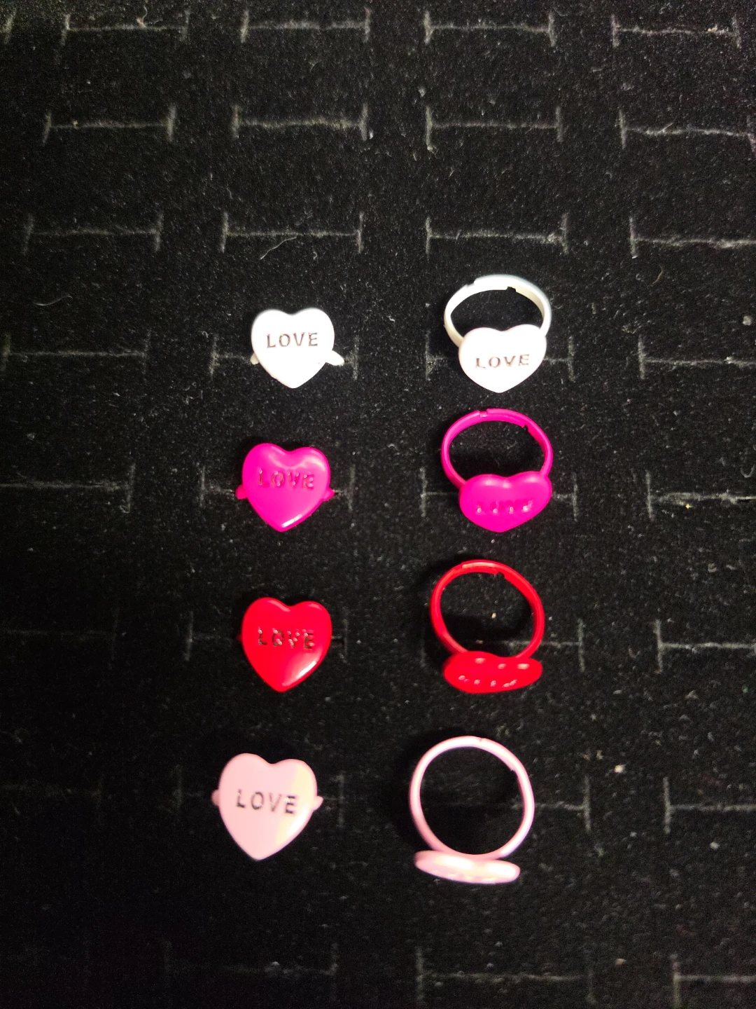 Heart Shaped Rings with 'LOVE' - Set of 8 for kids (600)♡