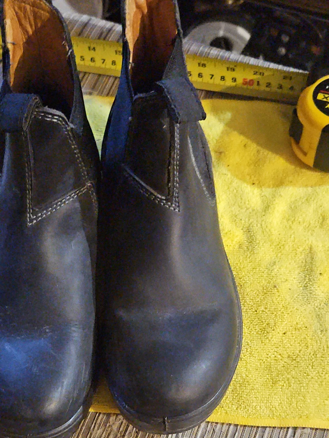 Black Leather Chelsea Work Boots