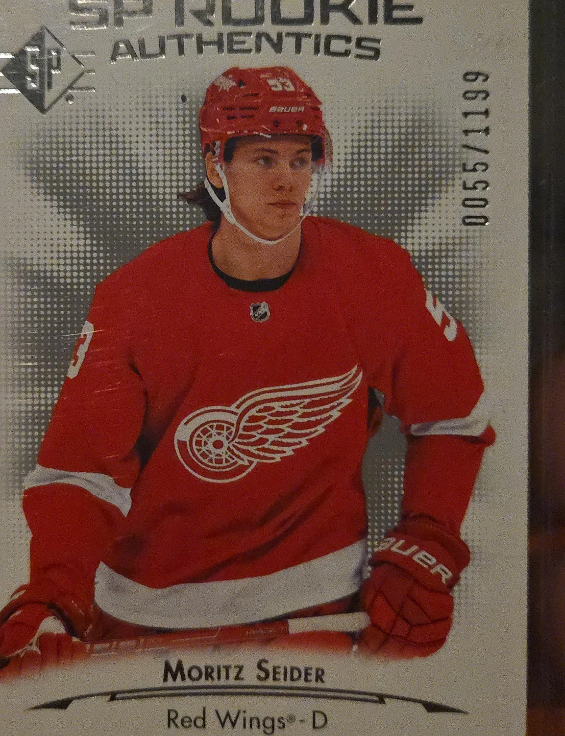 Moritz Seider SP Rookie Authentics Hockey Card
