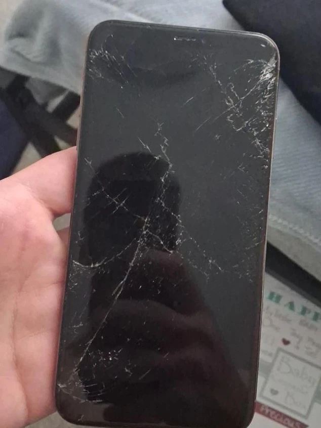 Gold iPhone (Cracked Screen)