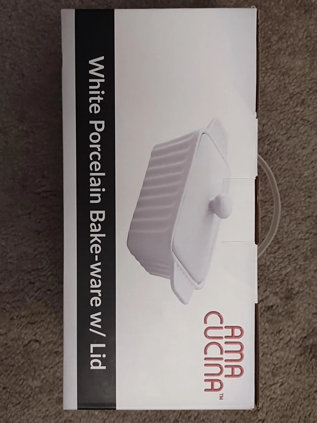 Ama Cucina White Porcelain Bake-ware w/ Lid