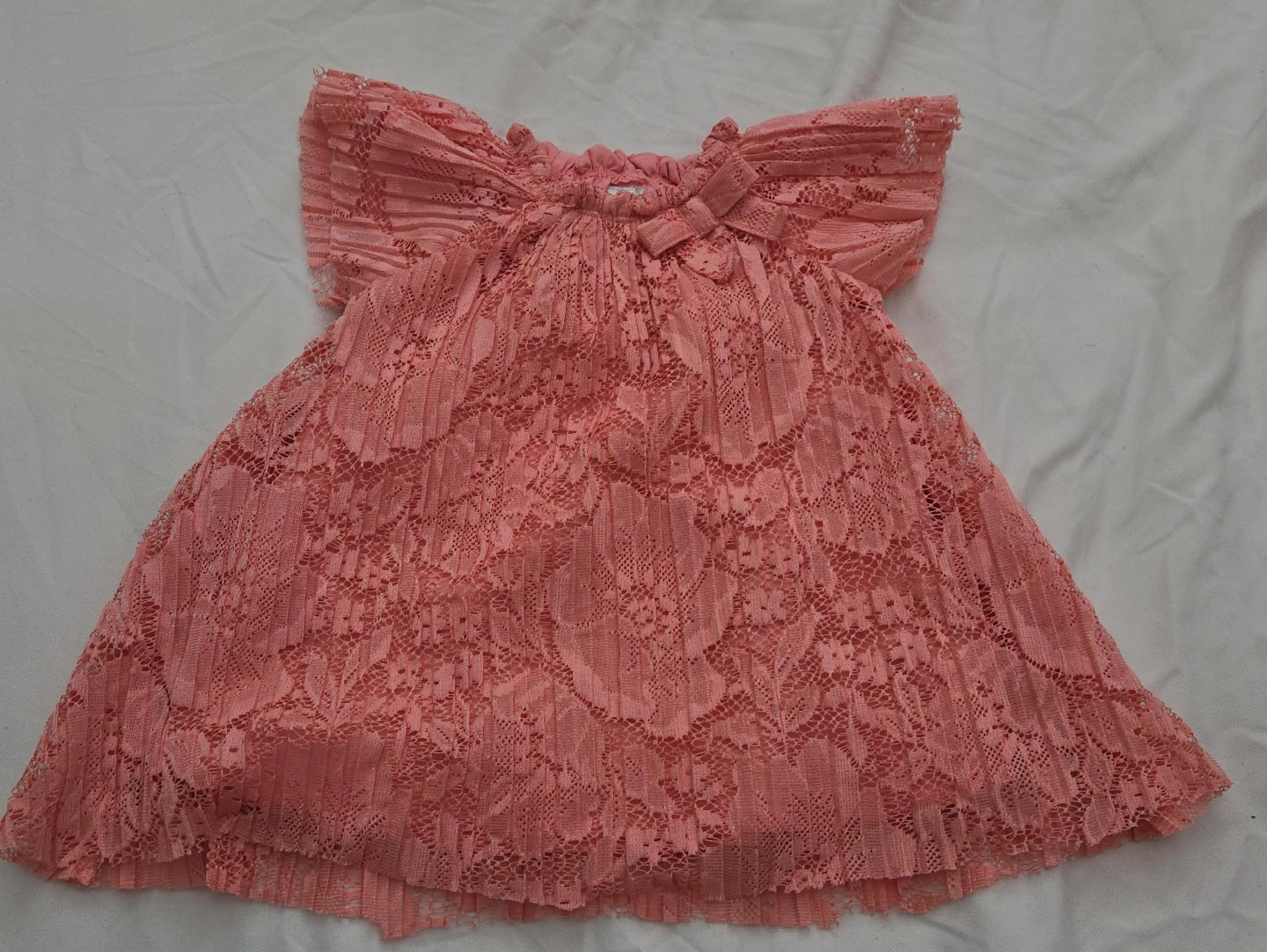 Pink Lace Baby Dress with Bow