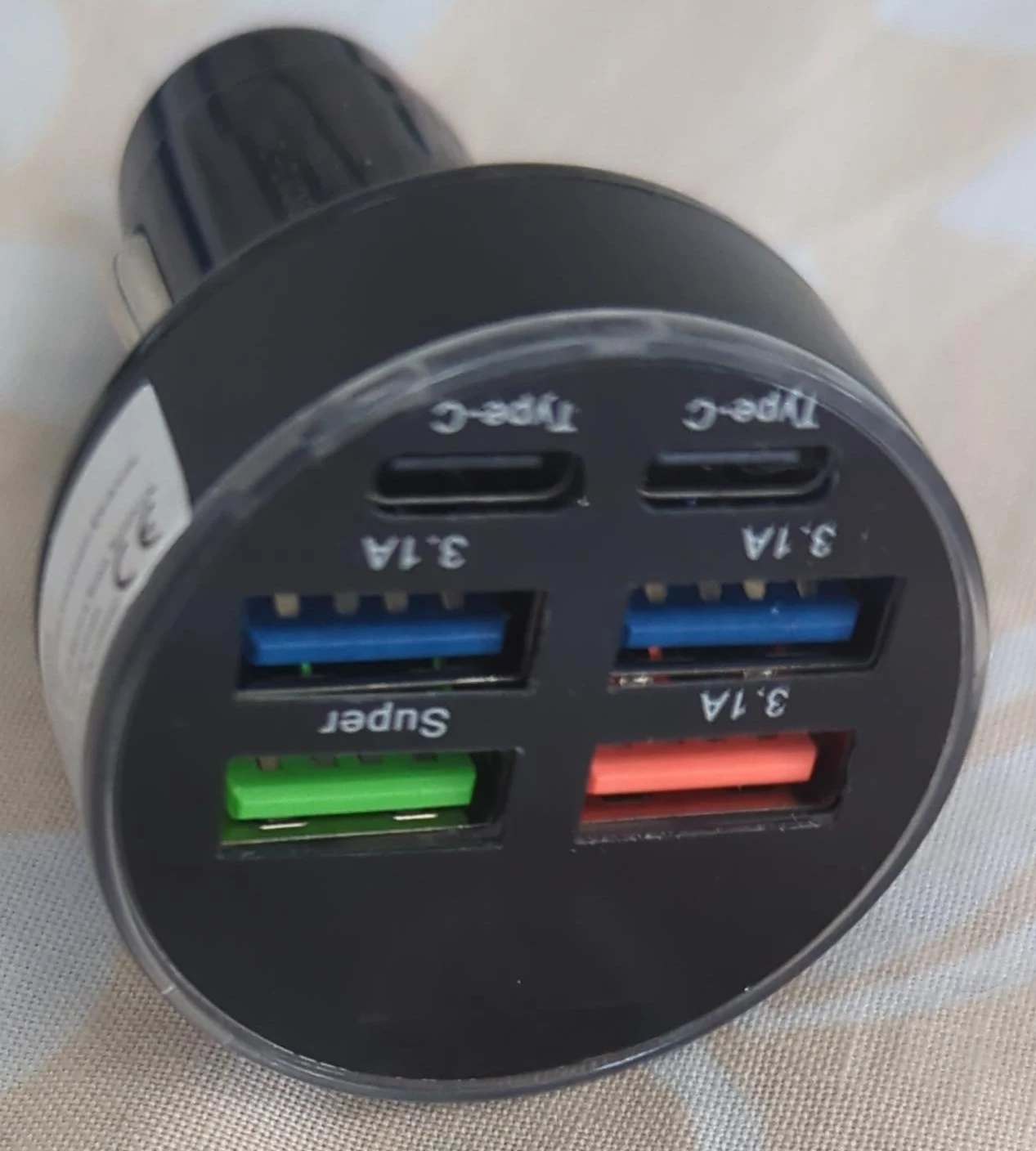 Multi-Port Car Charger with 2 USB-C and 2 USB-A Ports