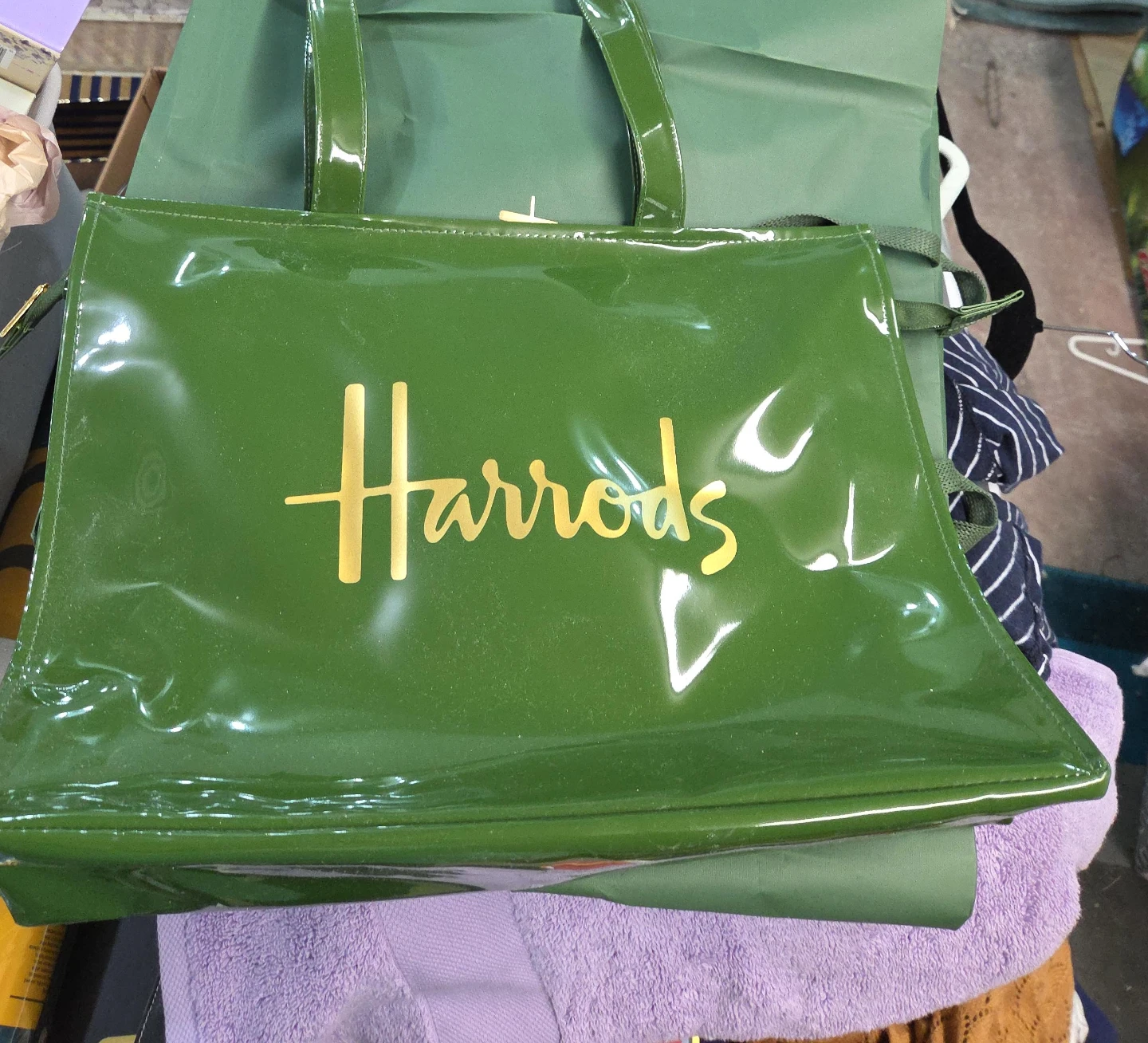 Harrods Green Tote Bag
