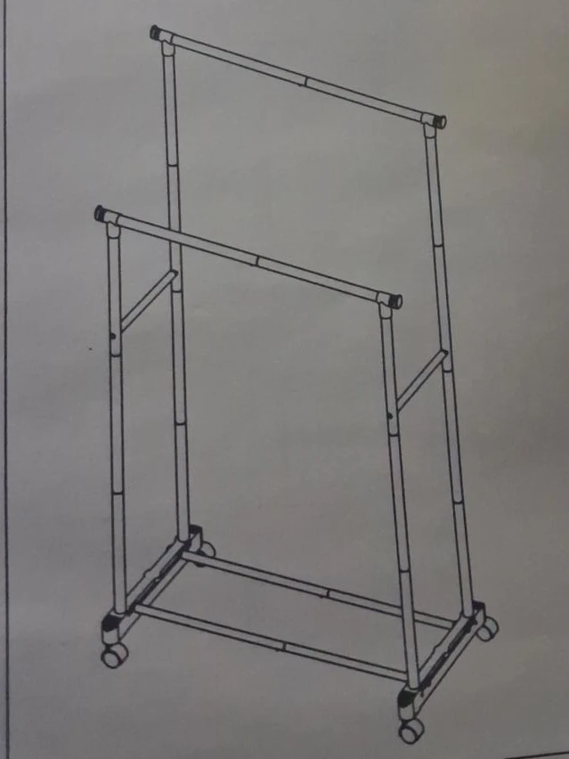 Double Rail Rolling Garment Rack