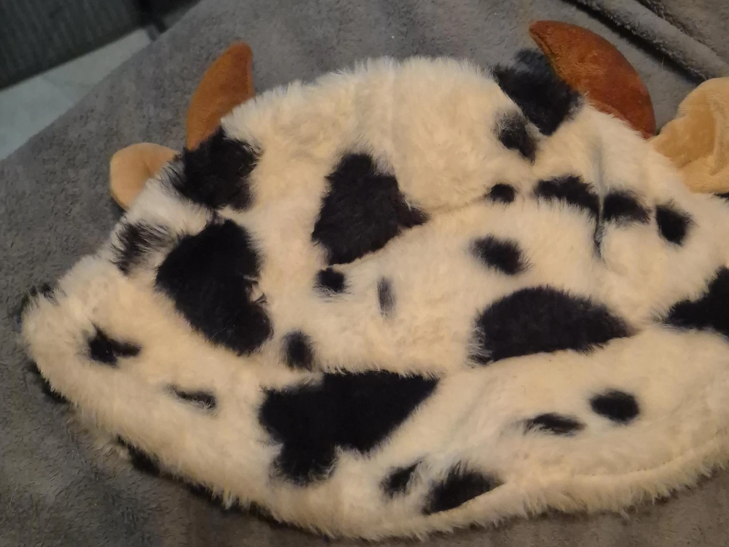 Cow Print Plush Hat