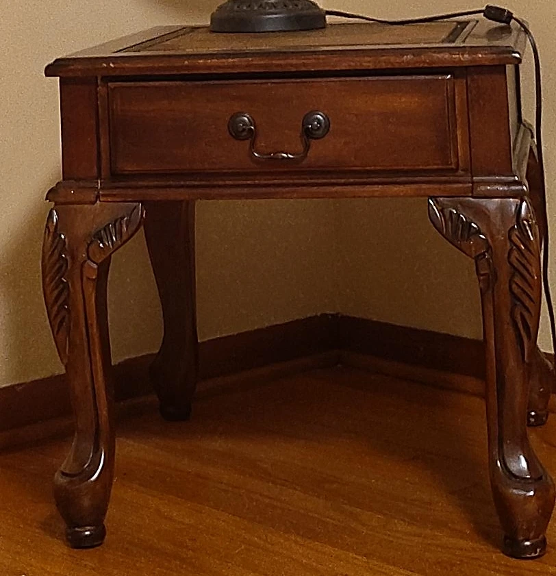 Wooden End Table with Drawer