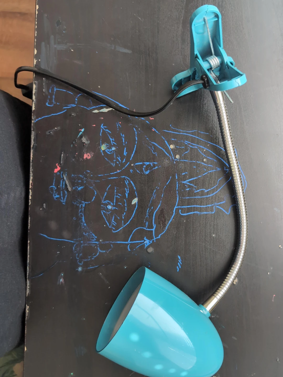 Blue Clip-On Gooseneck Lamp