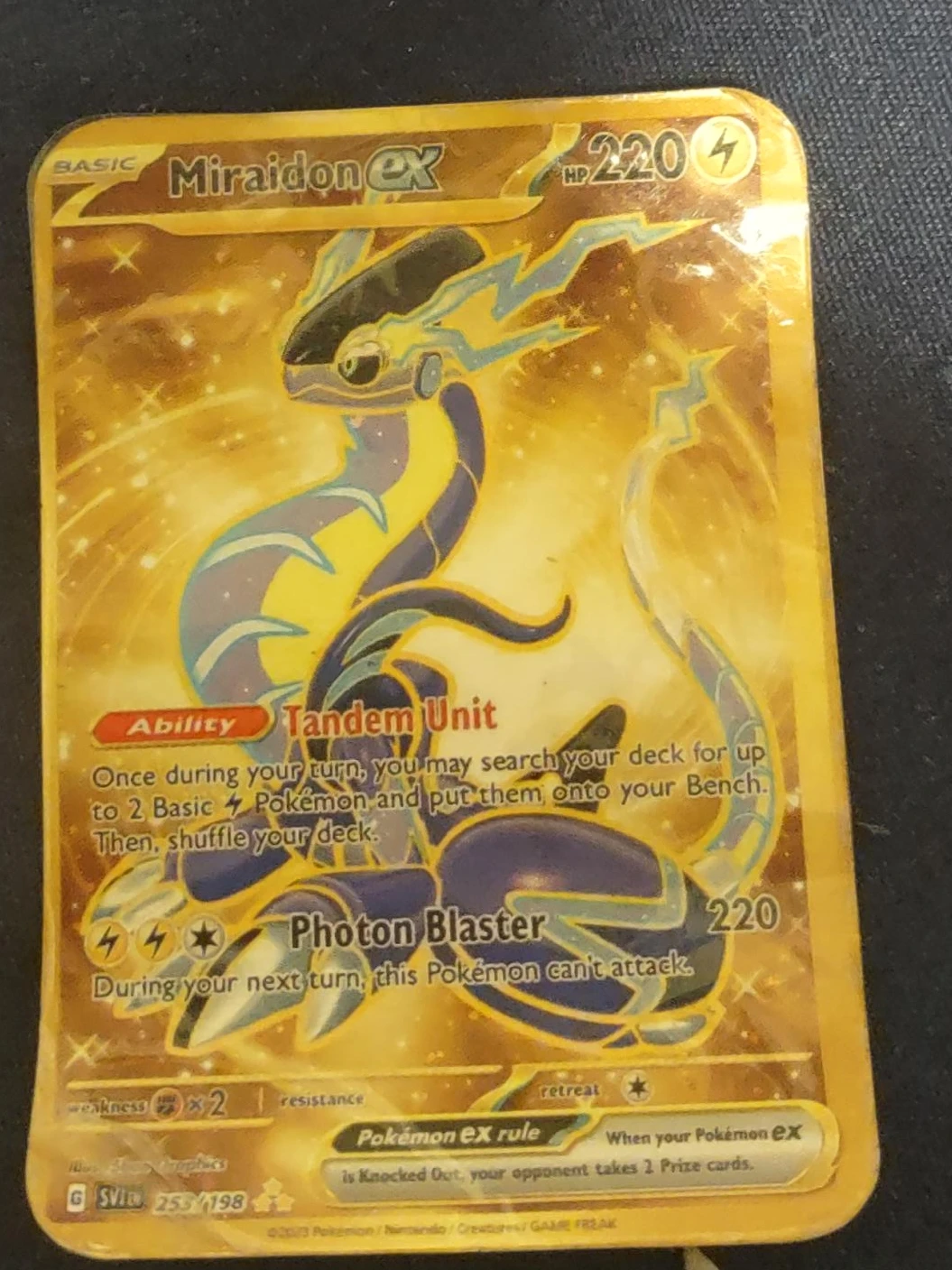 Pokemon MIRAIDON EX Gold Card 255/198