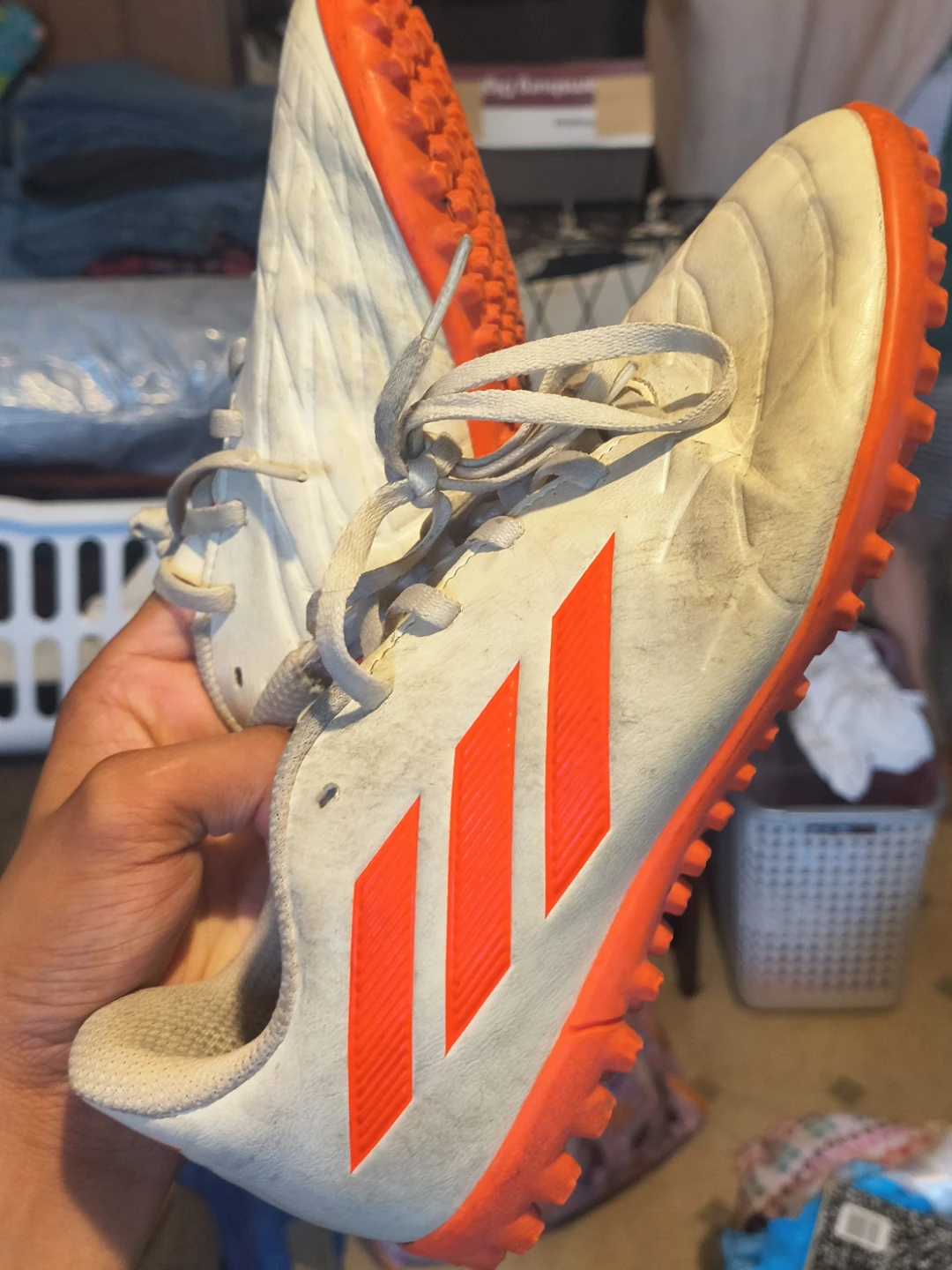 Adidas Turf Soccer Cleats Orange/White