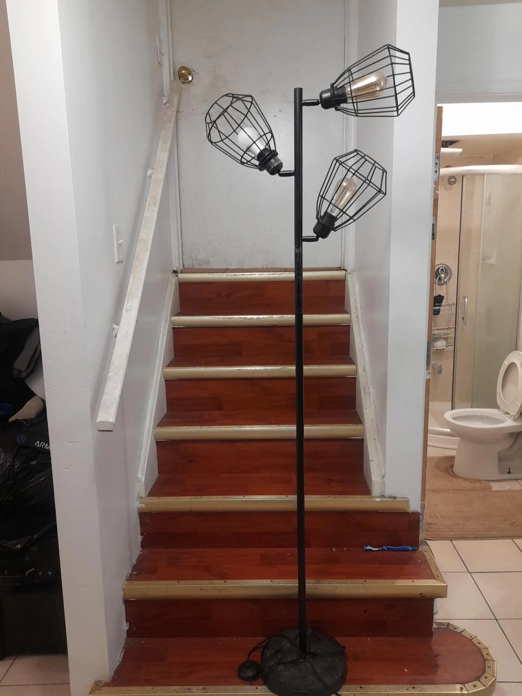 Black 3-Light Industrial Floor Lamp