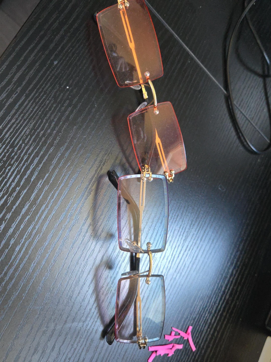 Rimless Tinted Rectangular Sunglasses