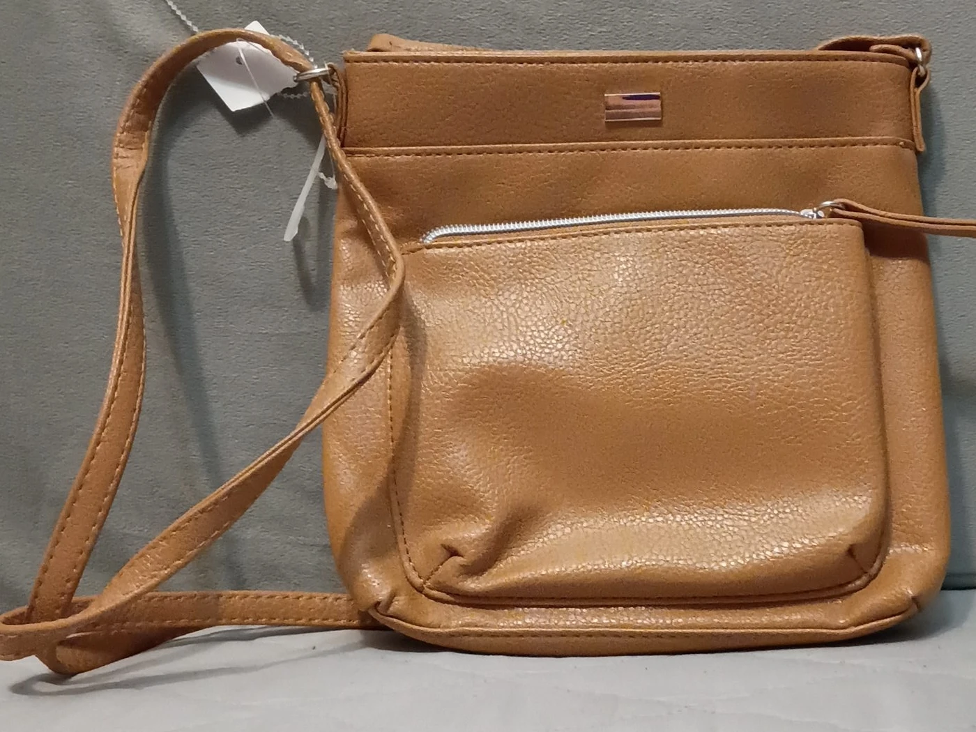 Brown Faux Leather Crossbody Bag