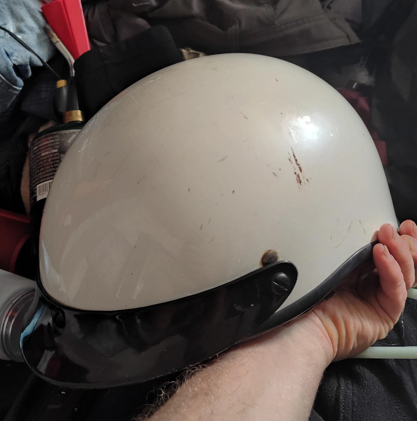White Motorcycle Helmet