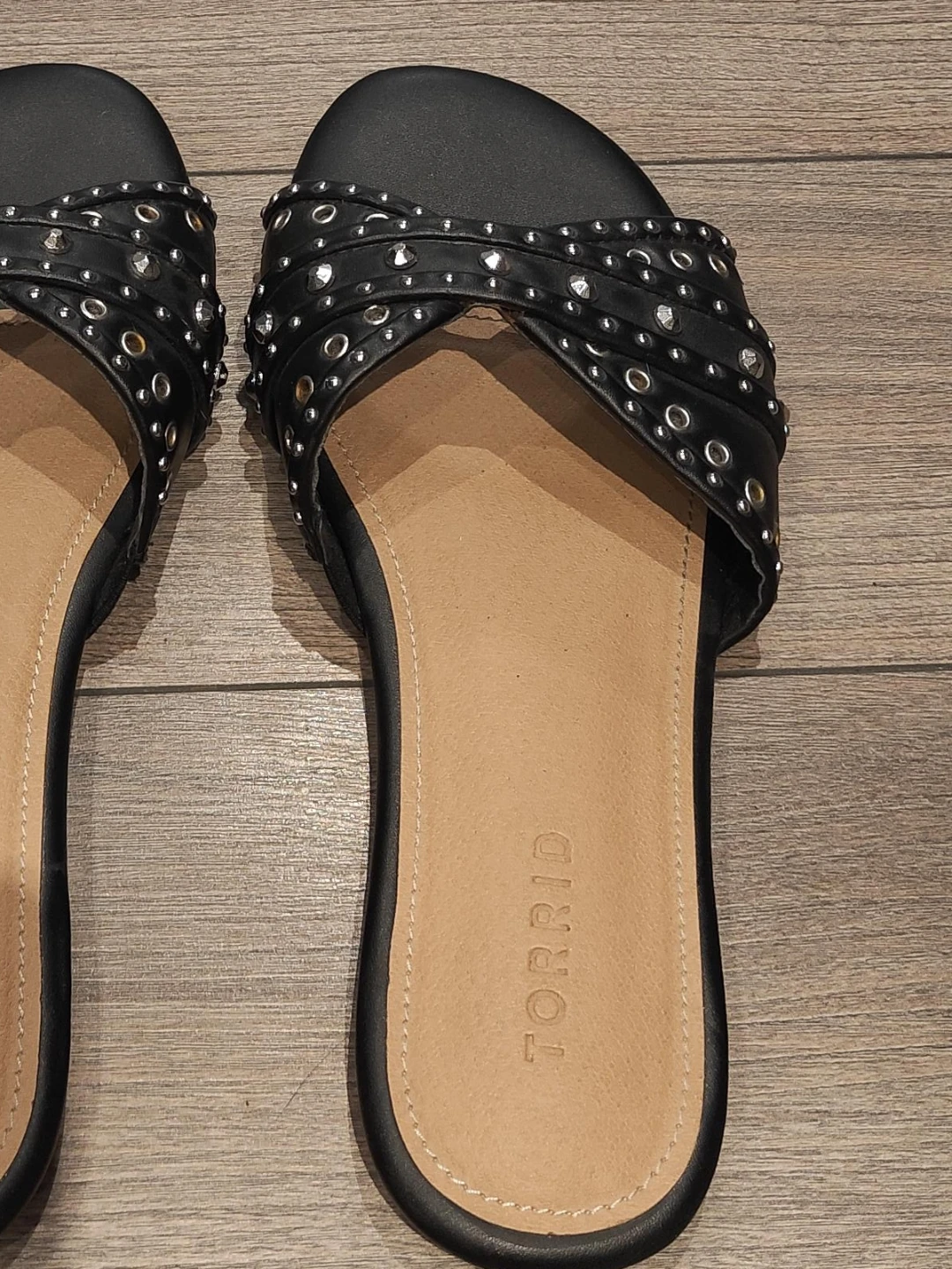 Torrid Black Studded Slide Sandals