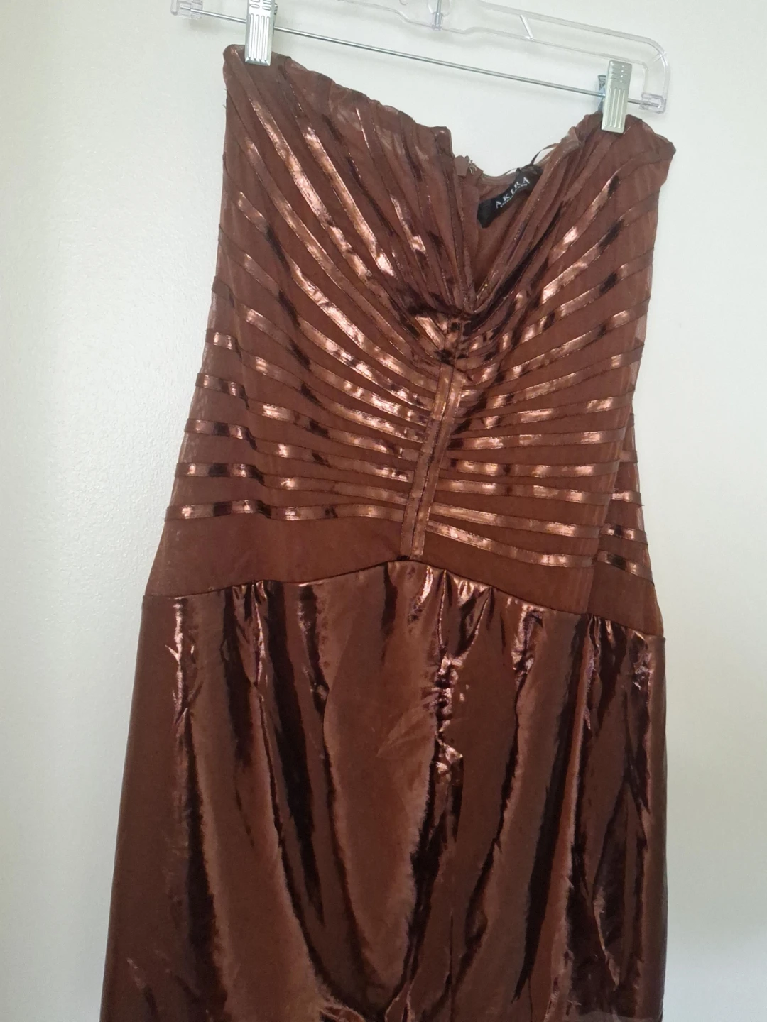 Akira Strapless Brown Ruched Mini Dress