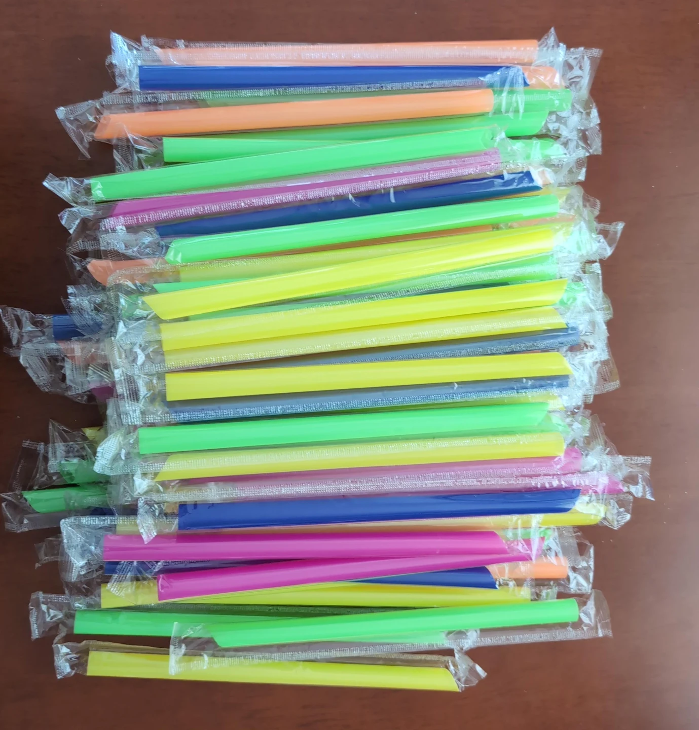 Assorted Individually Wrapped Plastic Straws