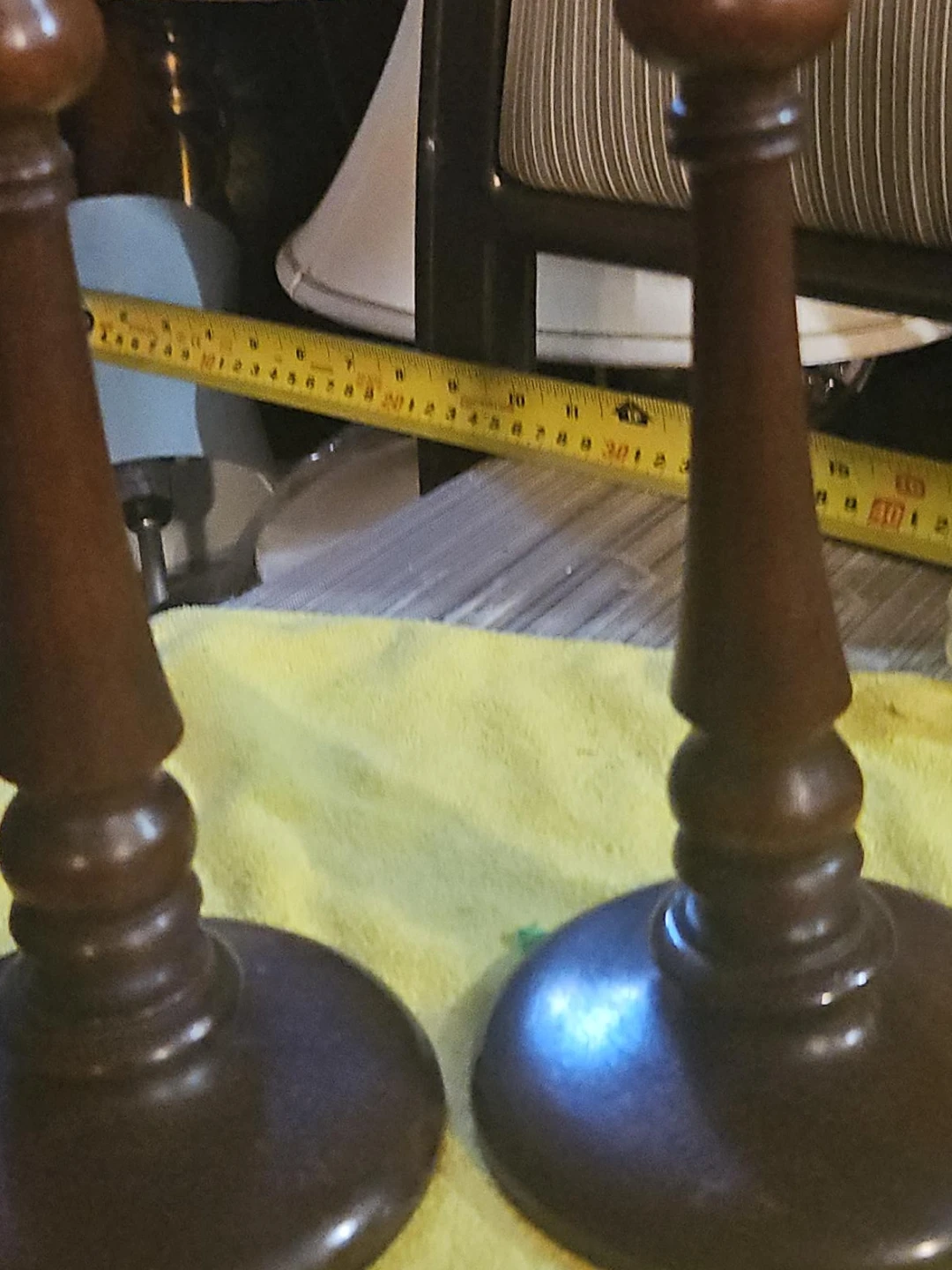 Pair of wooden candle holders