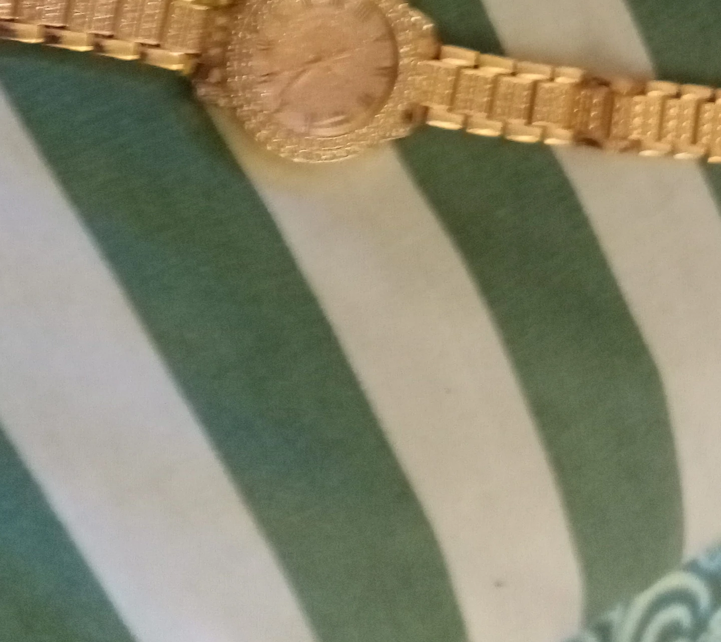 Gold-tone Watch with Crystal Accents