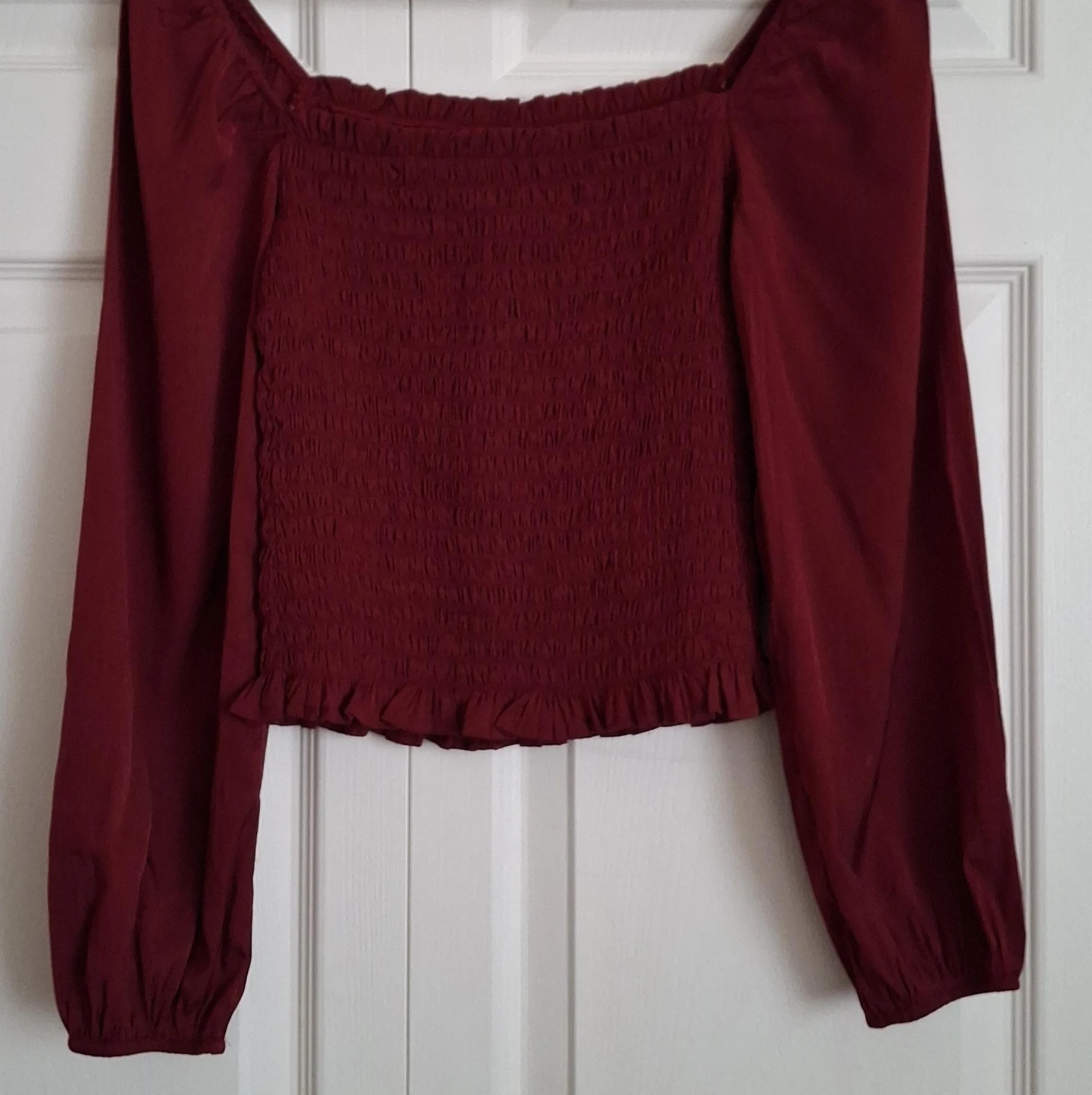Maroon Square Neck Top
