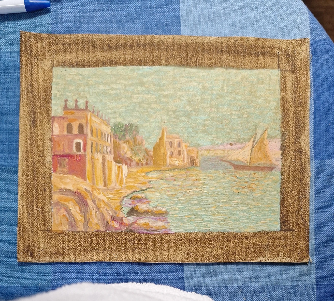 Original Painting - Coastal Scene with Sailboat