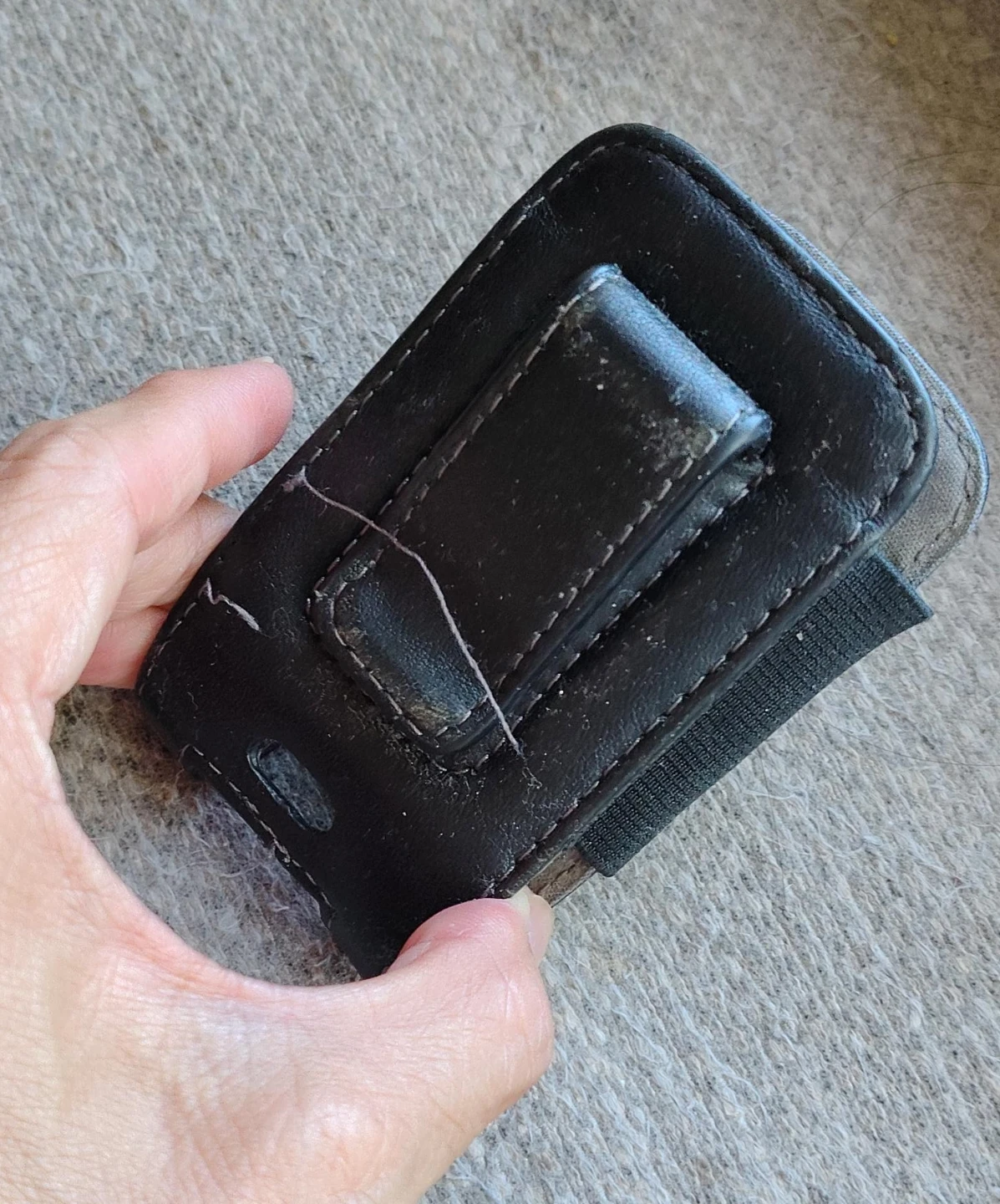 Black Leather Belt Clip Pouch