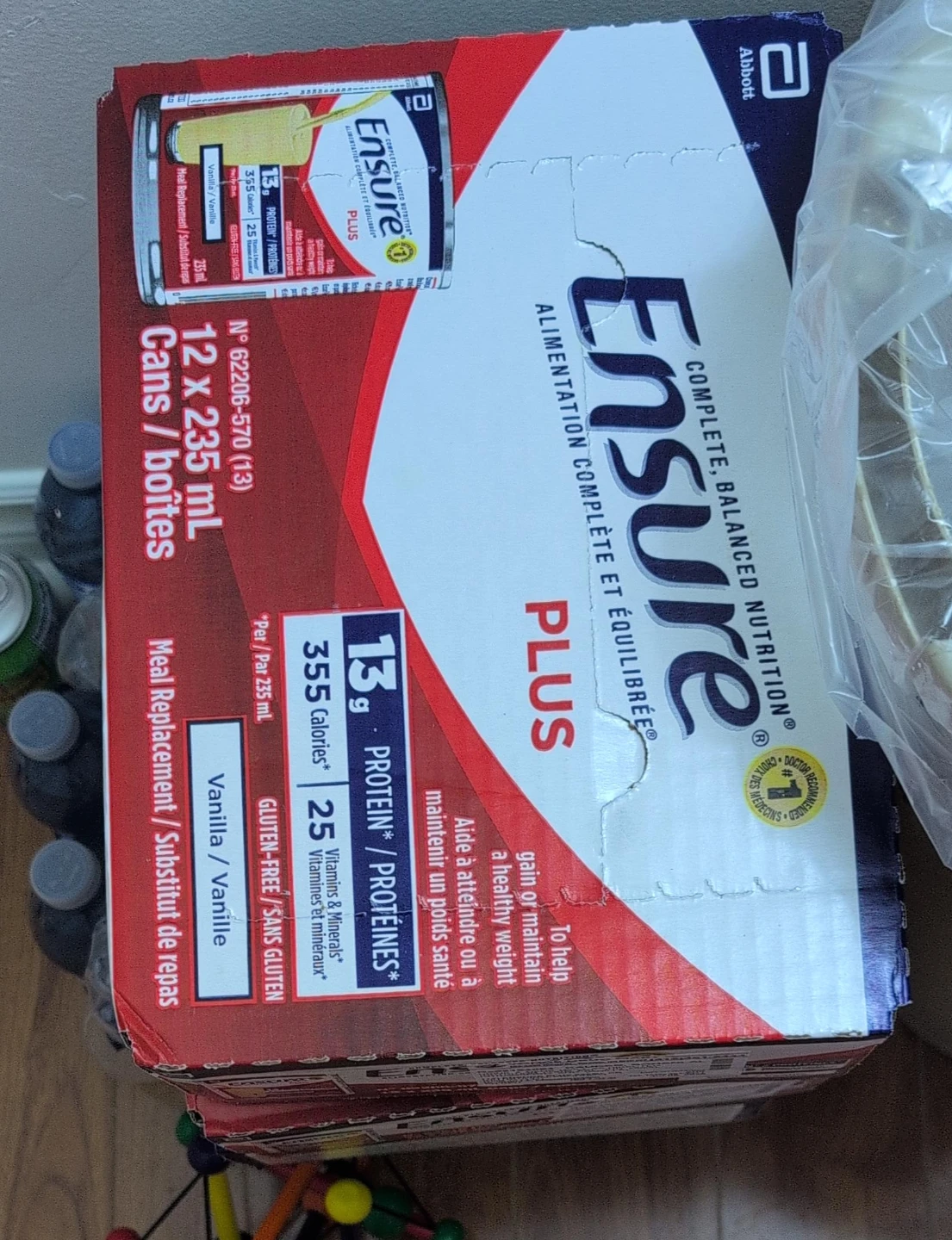 Ensure Plus Vanilla Meal Replacement Drinks - 12 x 235 mL