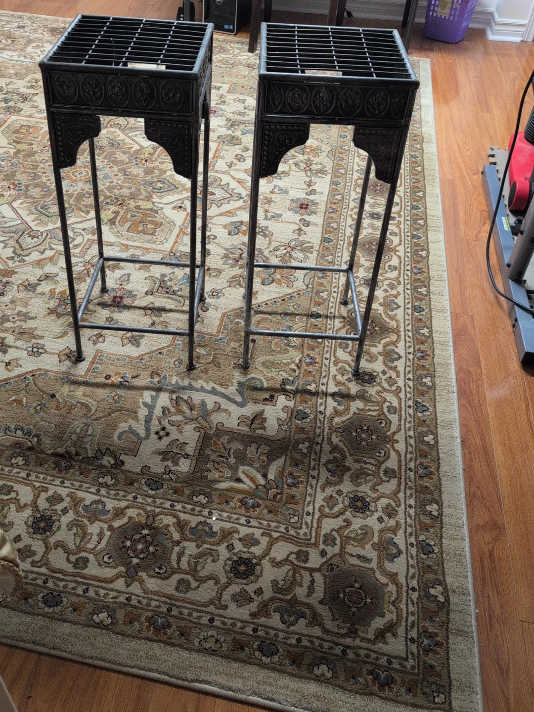 Pair of Ornate Metal Plant Stands $20 each