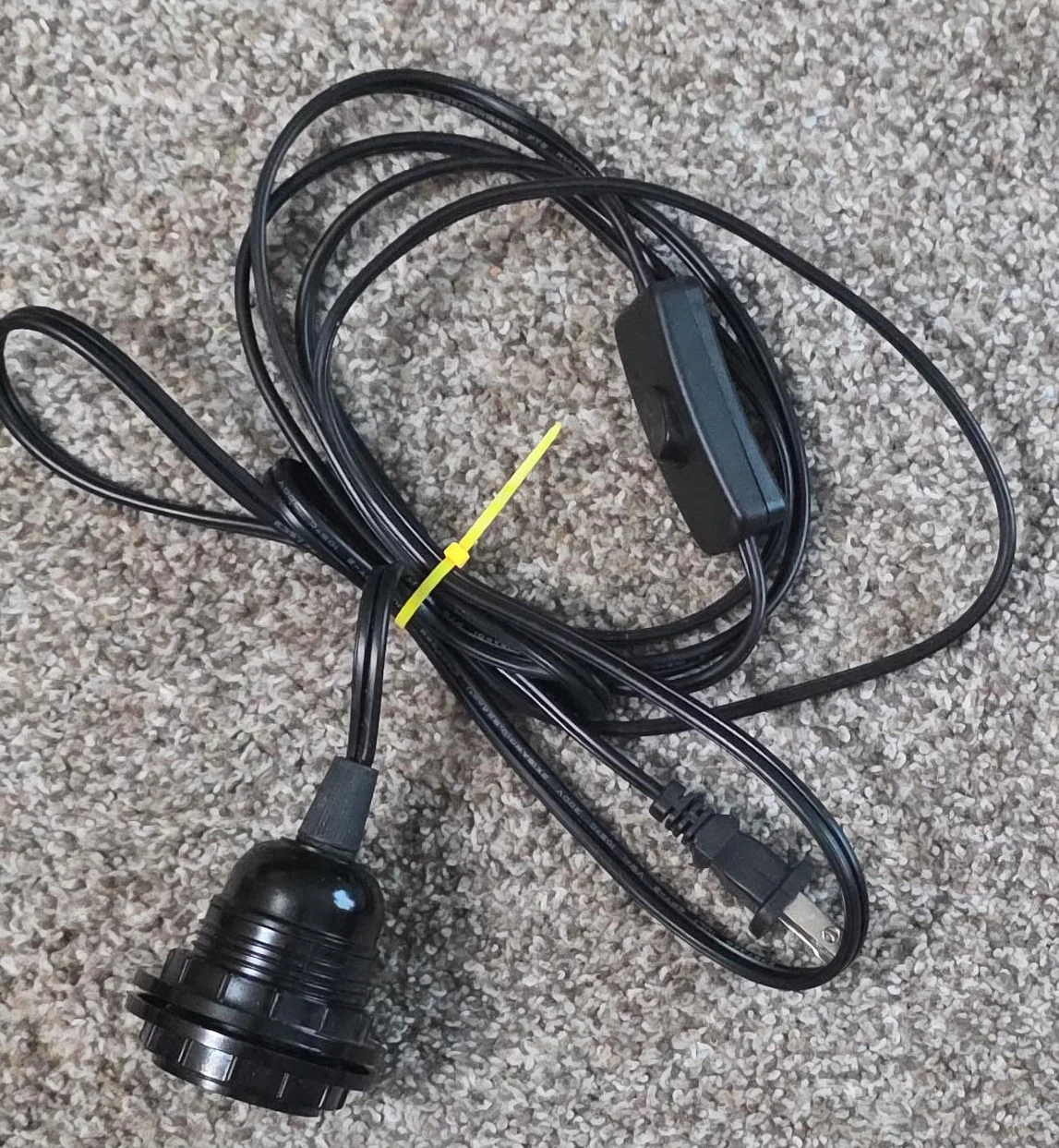 Black Lamp Cord with In-line Switch