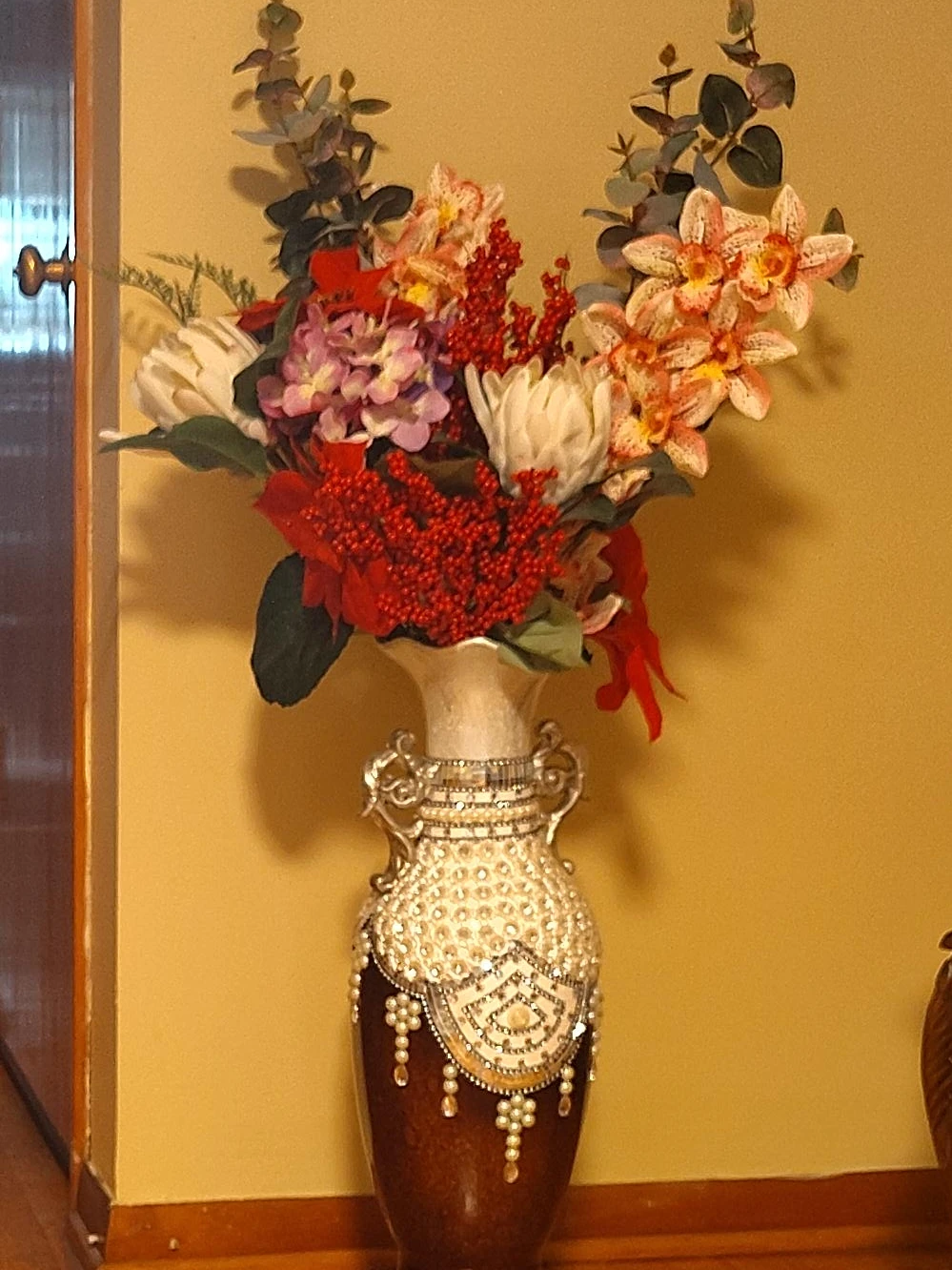 Decorative Vase with Faux Flowers