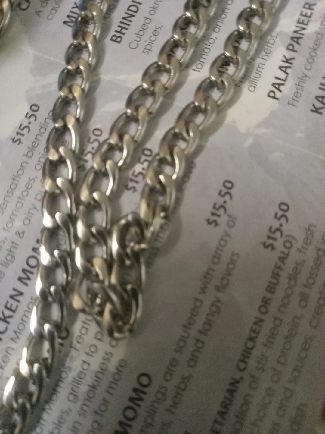 Silver Curb Chain Necklace