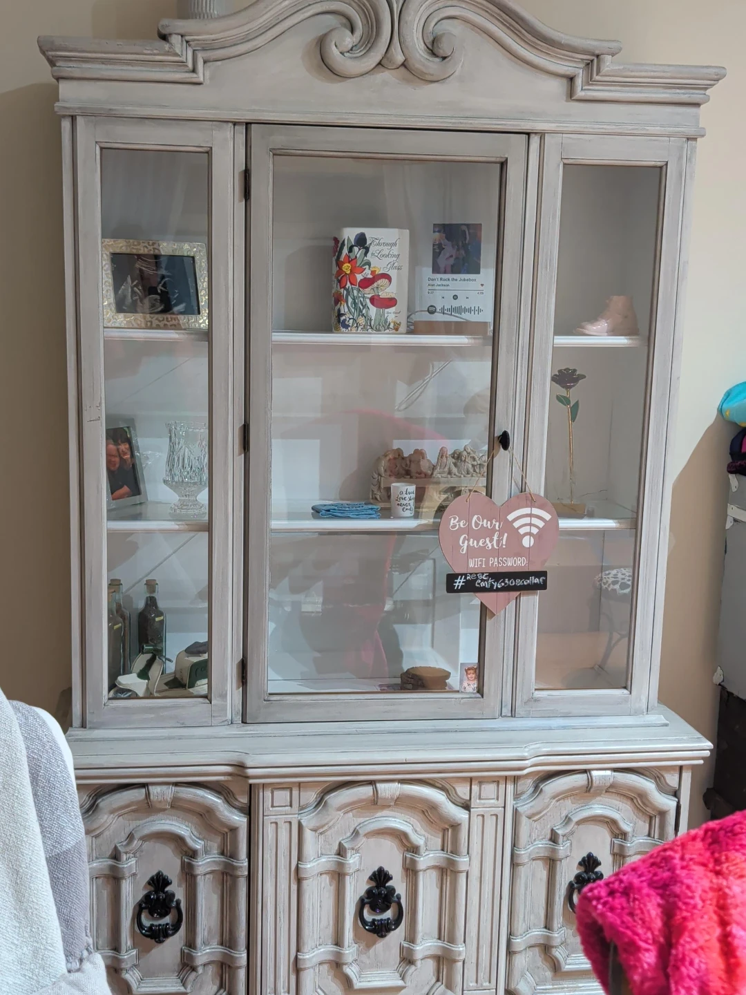 Vintage Display Cabinet with Glass Doors