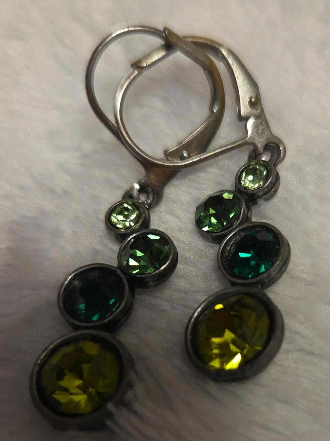 Green Crystal Drop Earrings