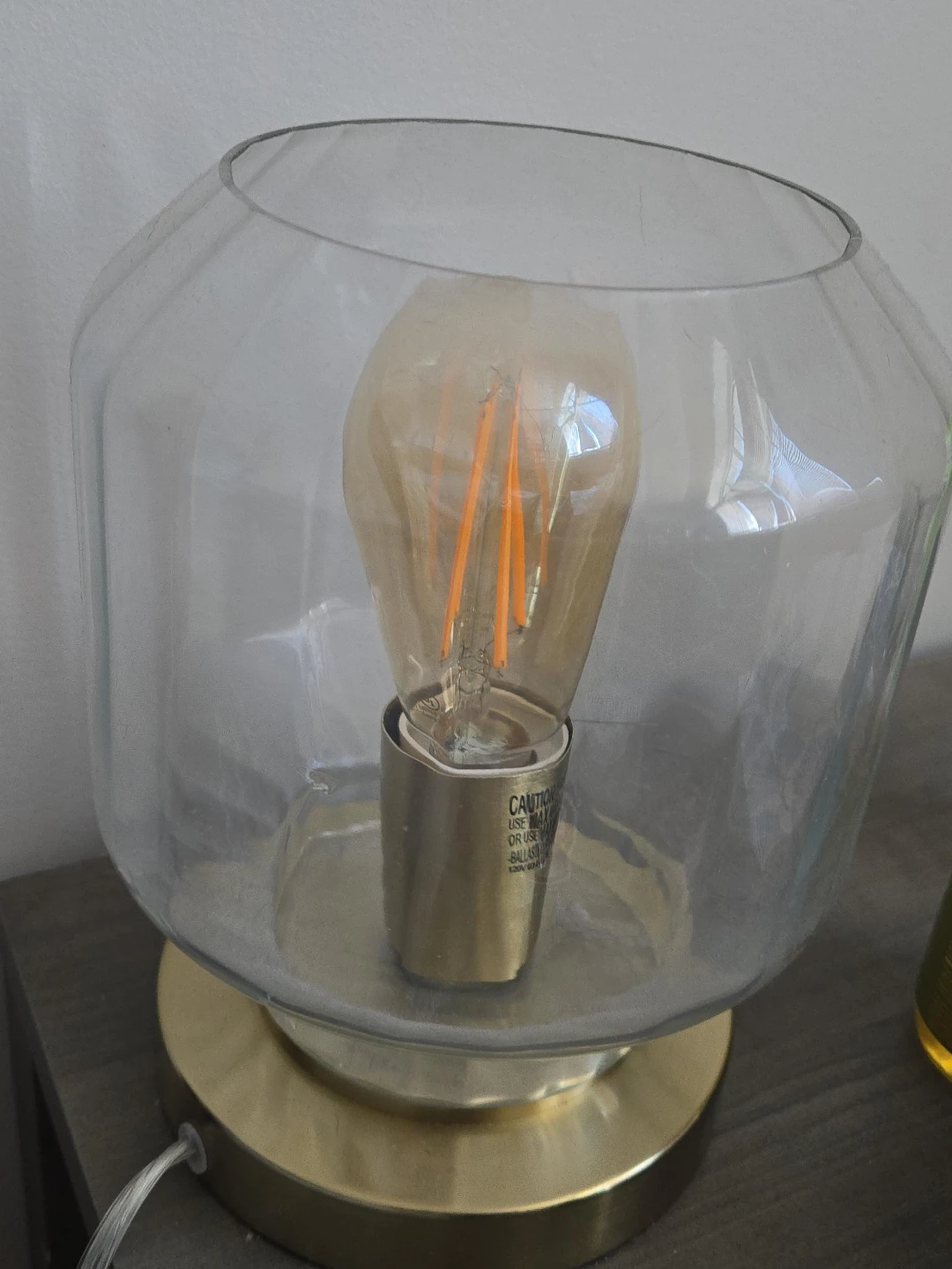 Glass Globe Table Lamp with LED Bulb