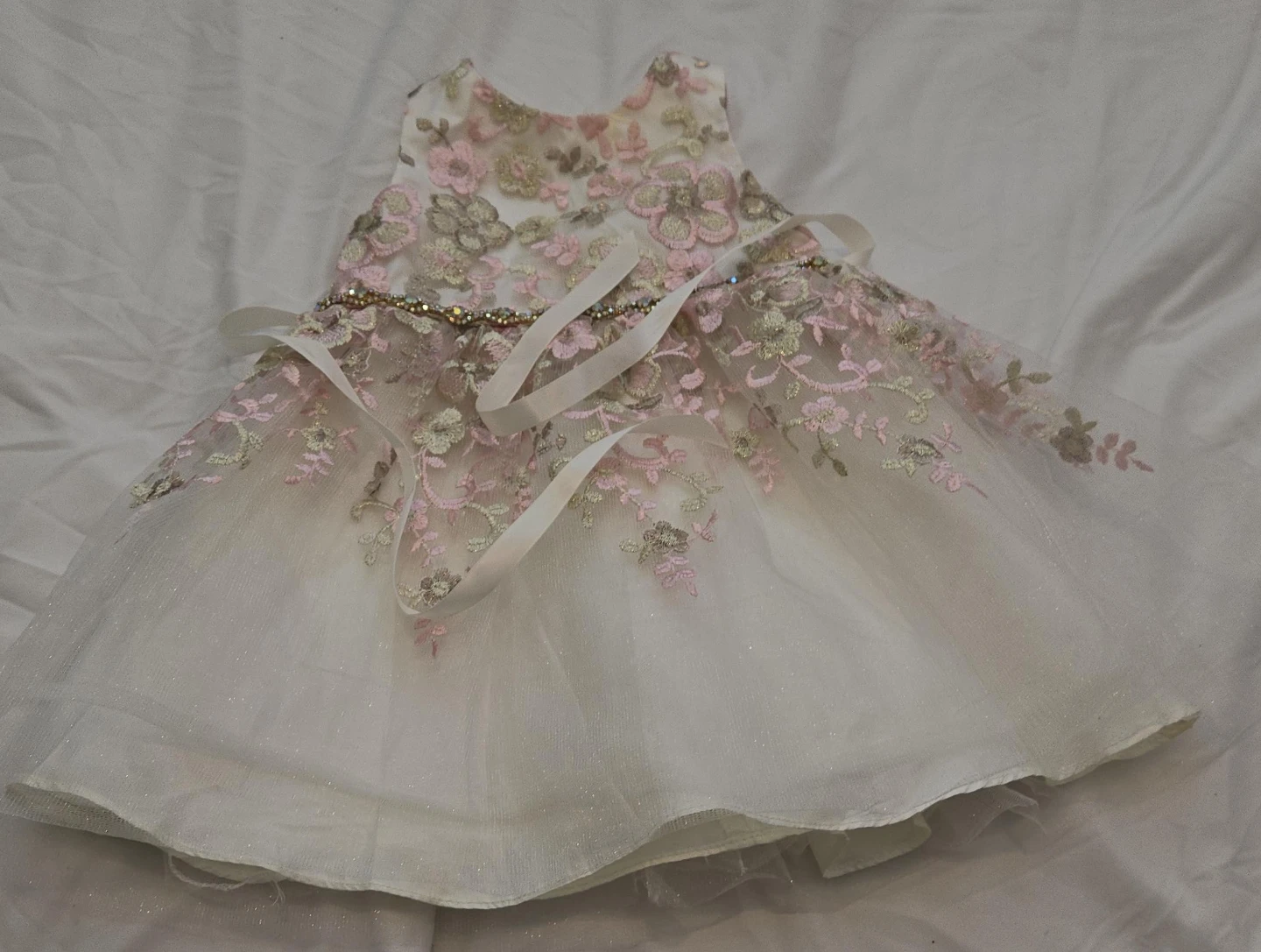 Baby Girl Dress with Floral Embroidery