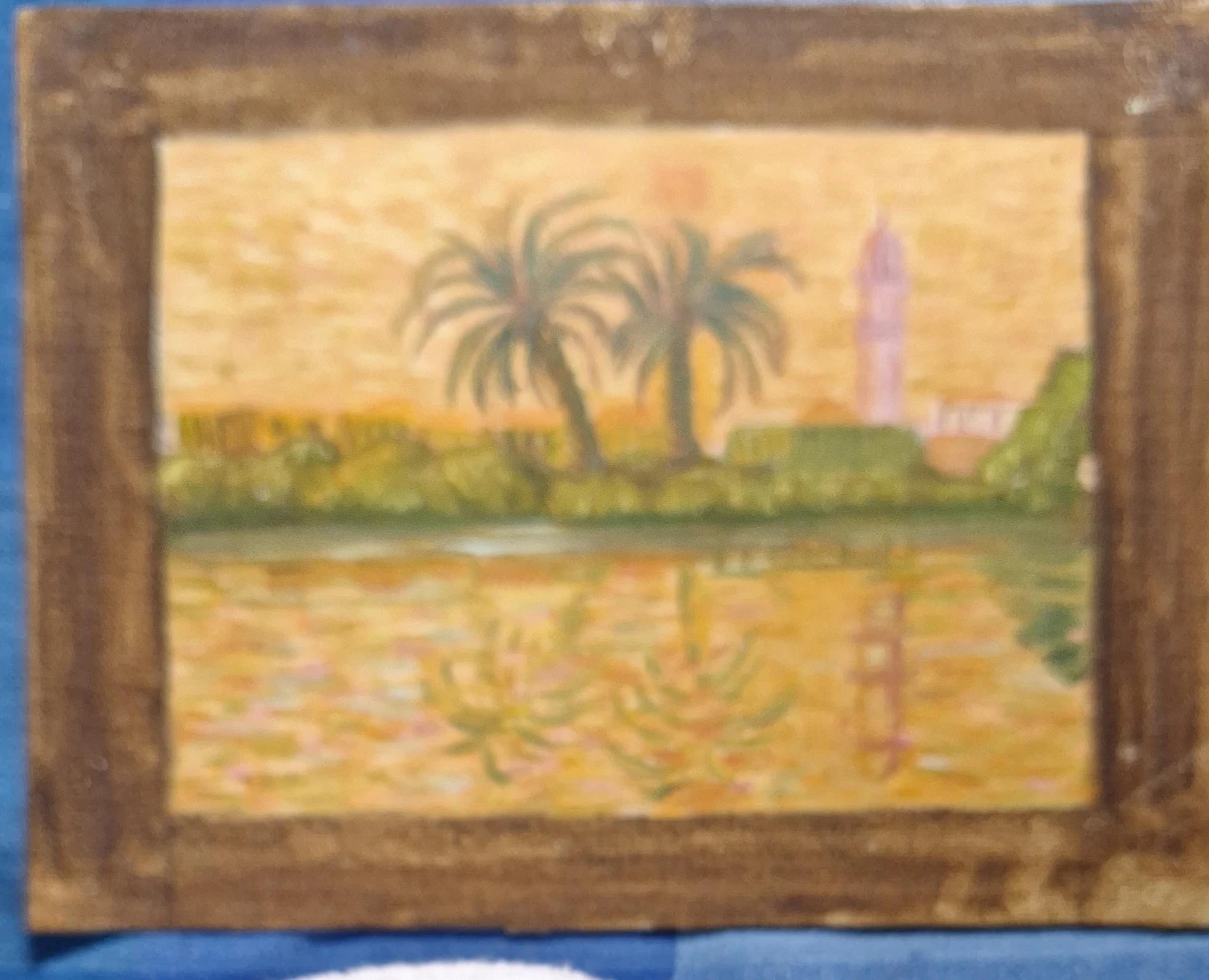 Landscape  Oil Painting with Palm Trees