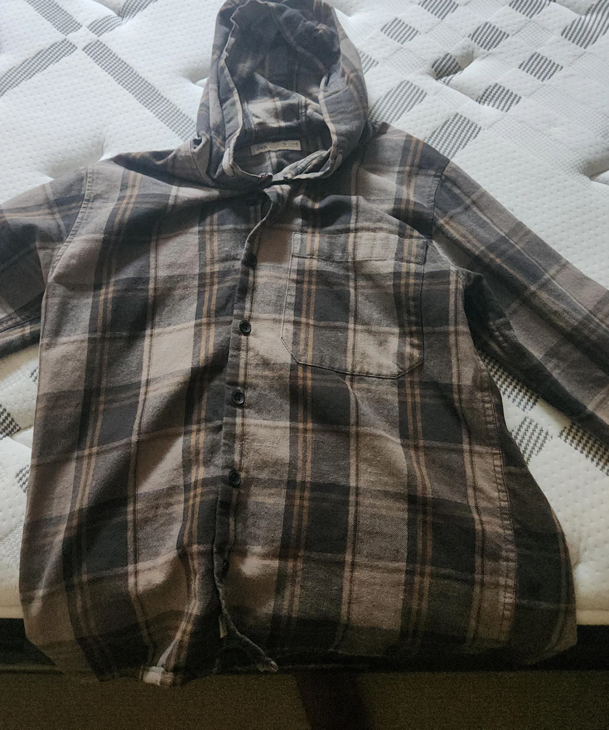 Zara Flannel Hooded Shirt